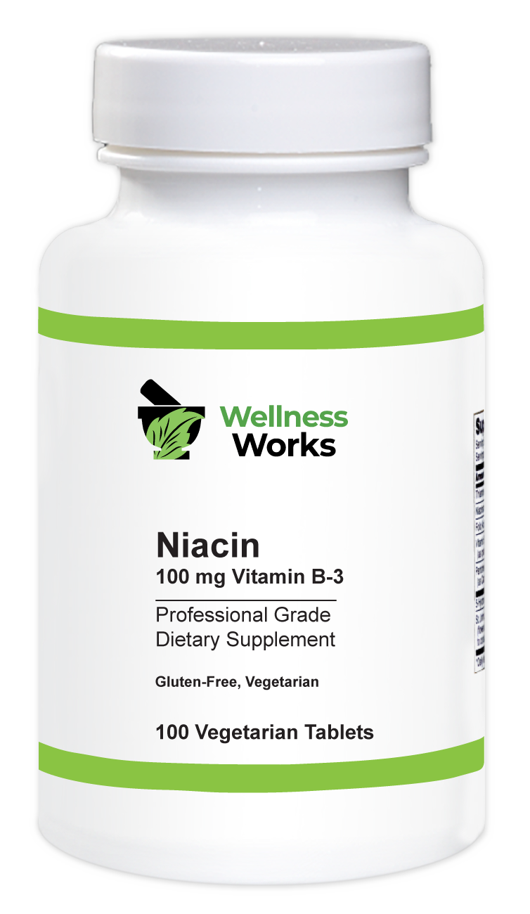 Wellness Works Niacin Vitamin B-3 100 mg (10113) Bottle Shot