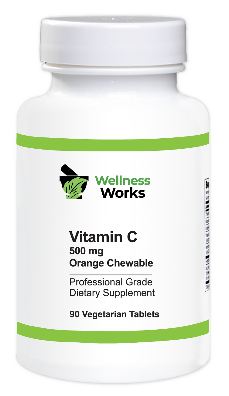 Wellness Works Vitamin C 500 mg Orange Chewable (10156) Bottle Shot