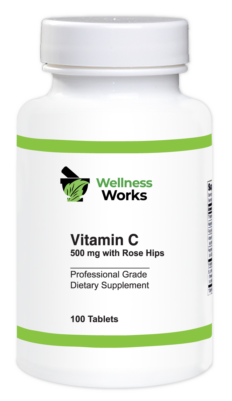 Wellness Works Vitamin C 500 mg with Rosehips (10334) Bottle Shot