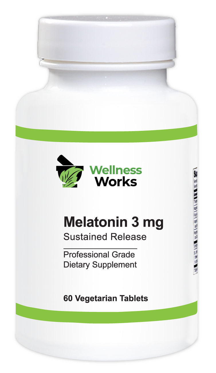 Wellness Works Melatonin 3 mg Sustained Release (10369) Bottle Shot