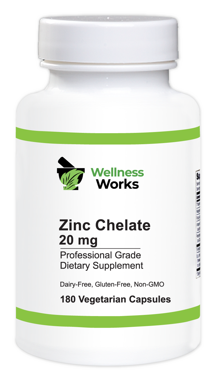 Wellness Works Zinc Chelate 20 mg (10381) Bottle Shot