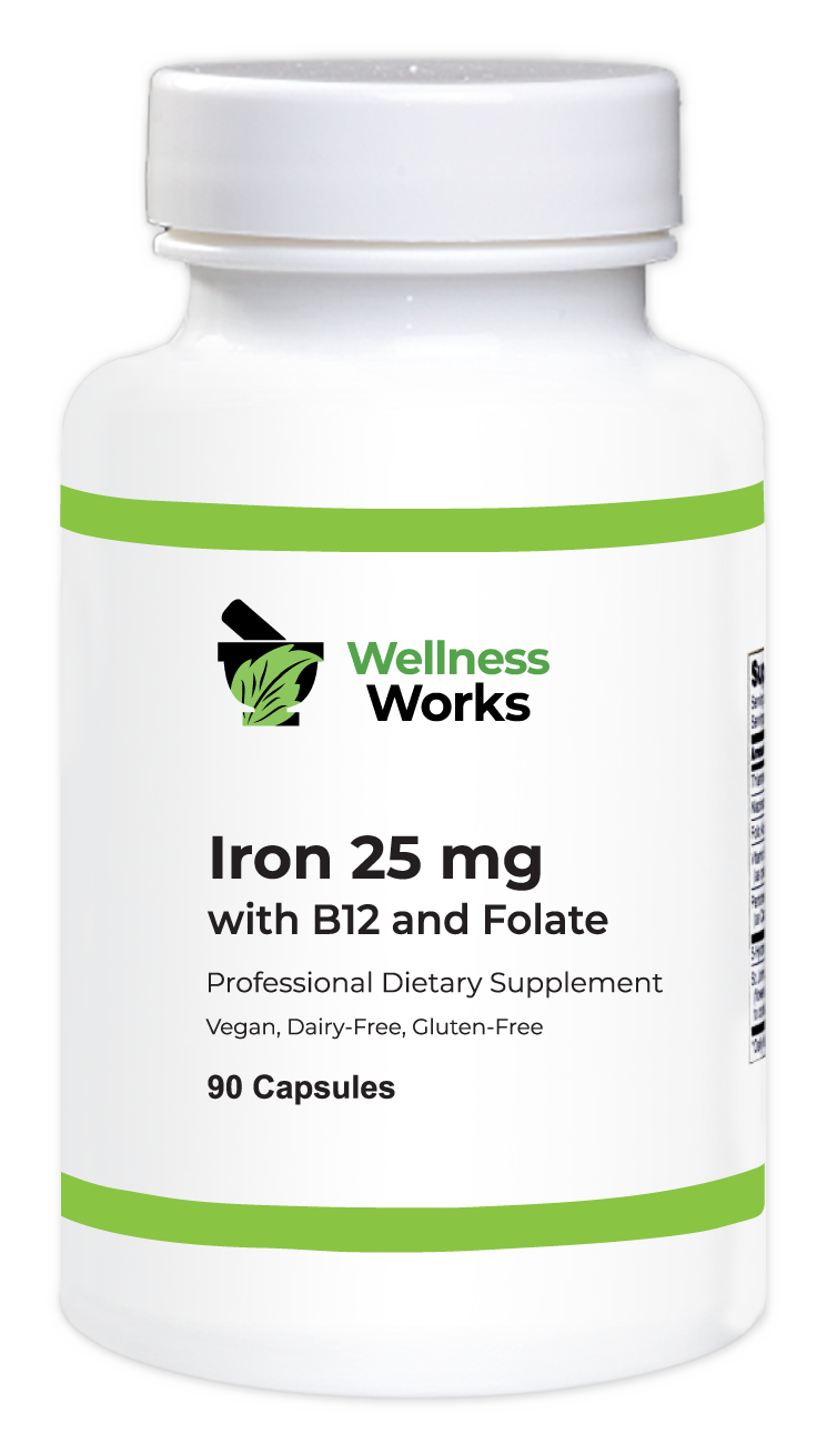 Wellness Works Iron 25 mg with B12 and Folate (10427) Bottle Shot