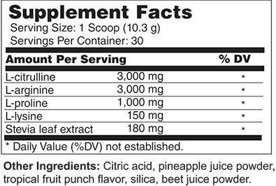 Wellness Works Nitric Oxide Formula (10365) Supplement Facts